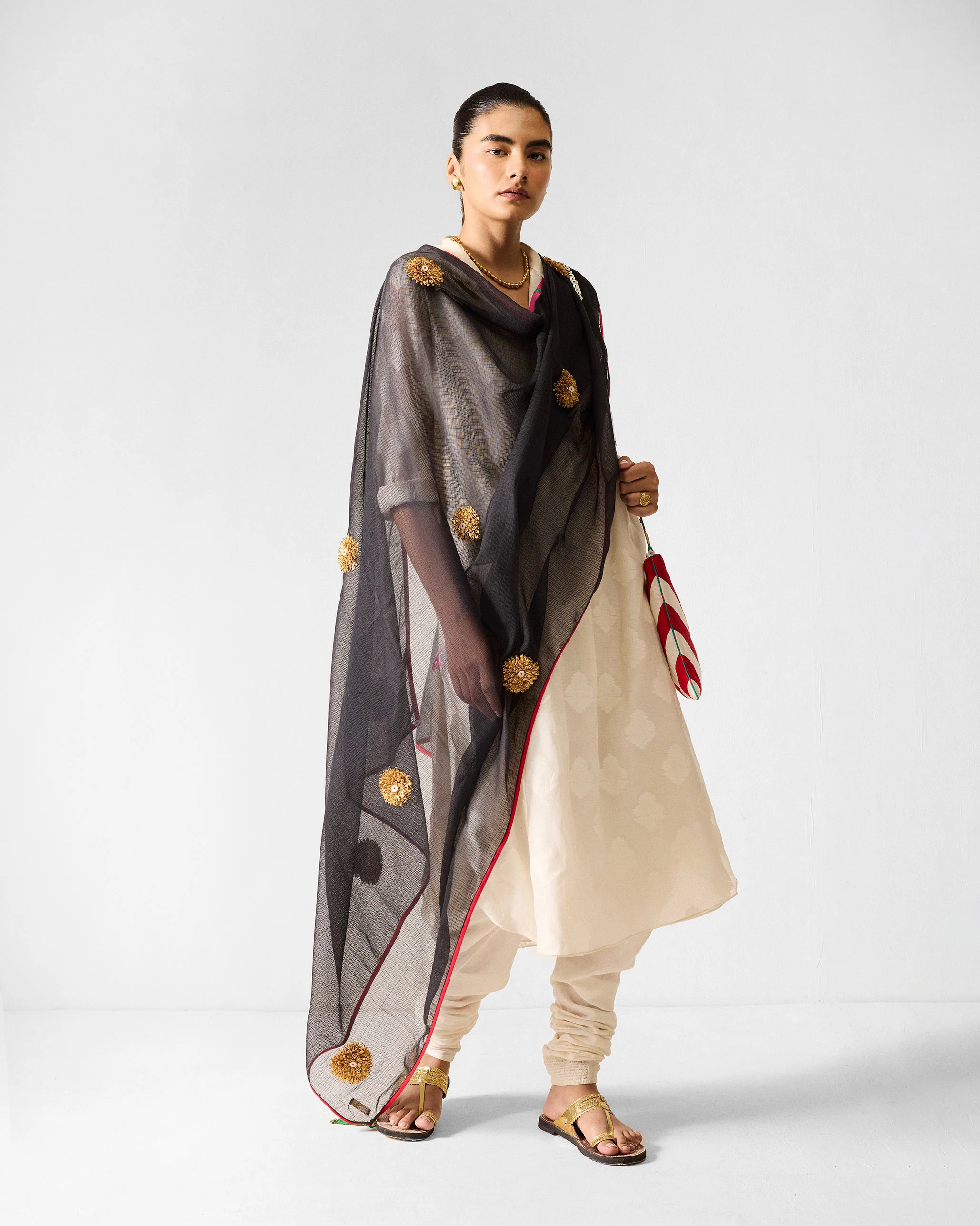 Basic Long Length Kurta - Ivory - Image 8