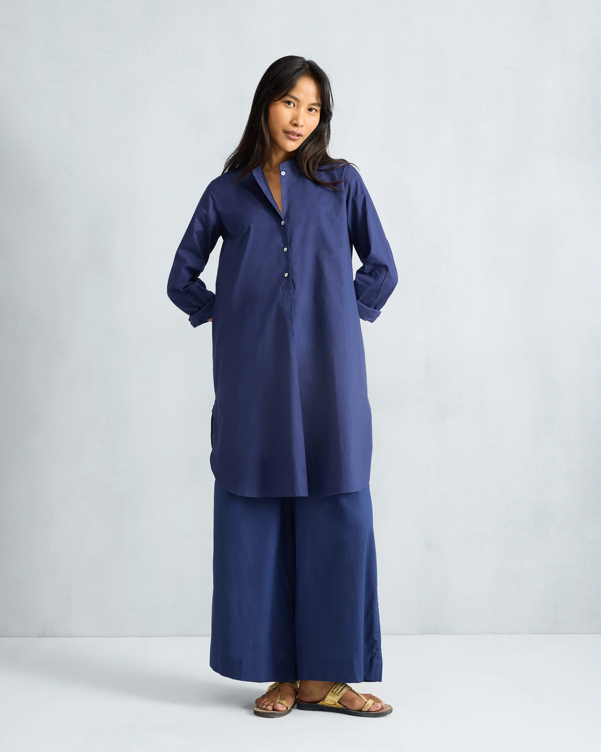 Basic Mid Length Kurta - Ink Blue - Image 9