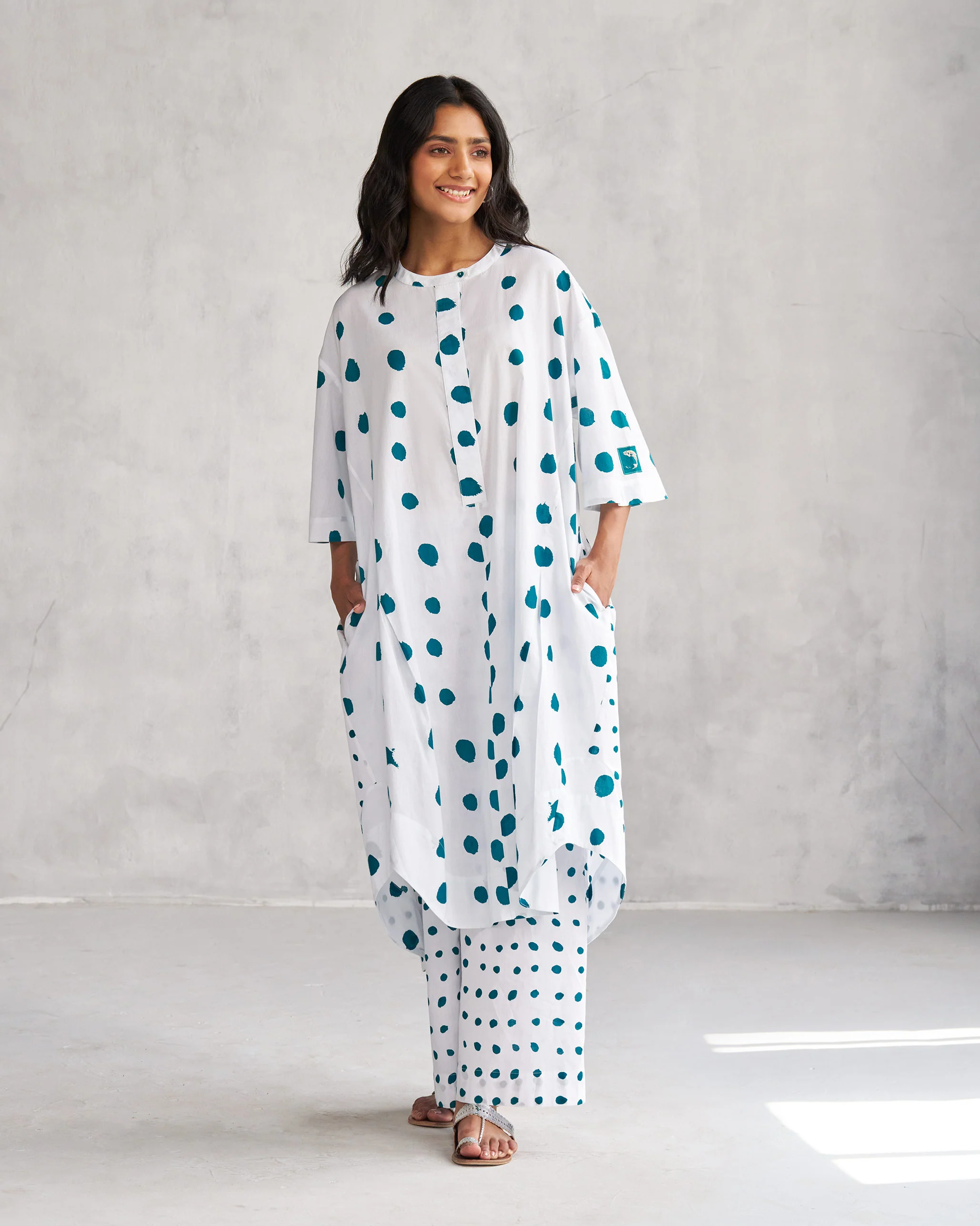 Basic Pyjamas - White & Teal Tssxnb - Image 4