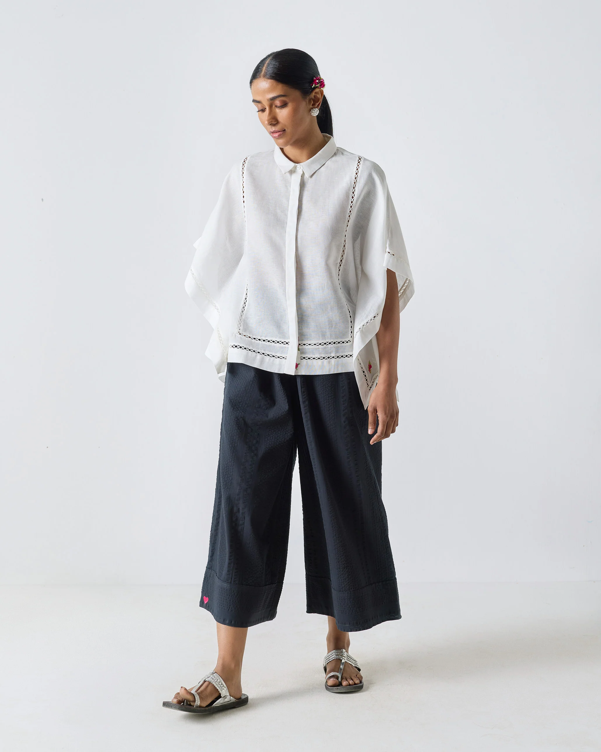 Boxy Kaftan Top - White - Image 7