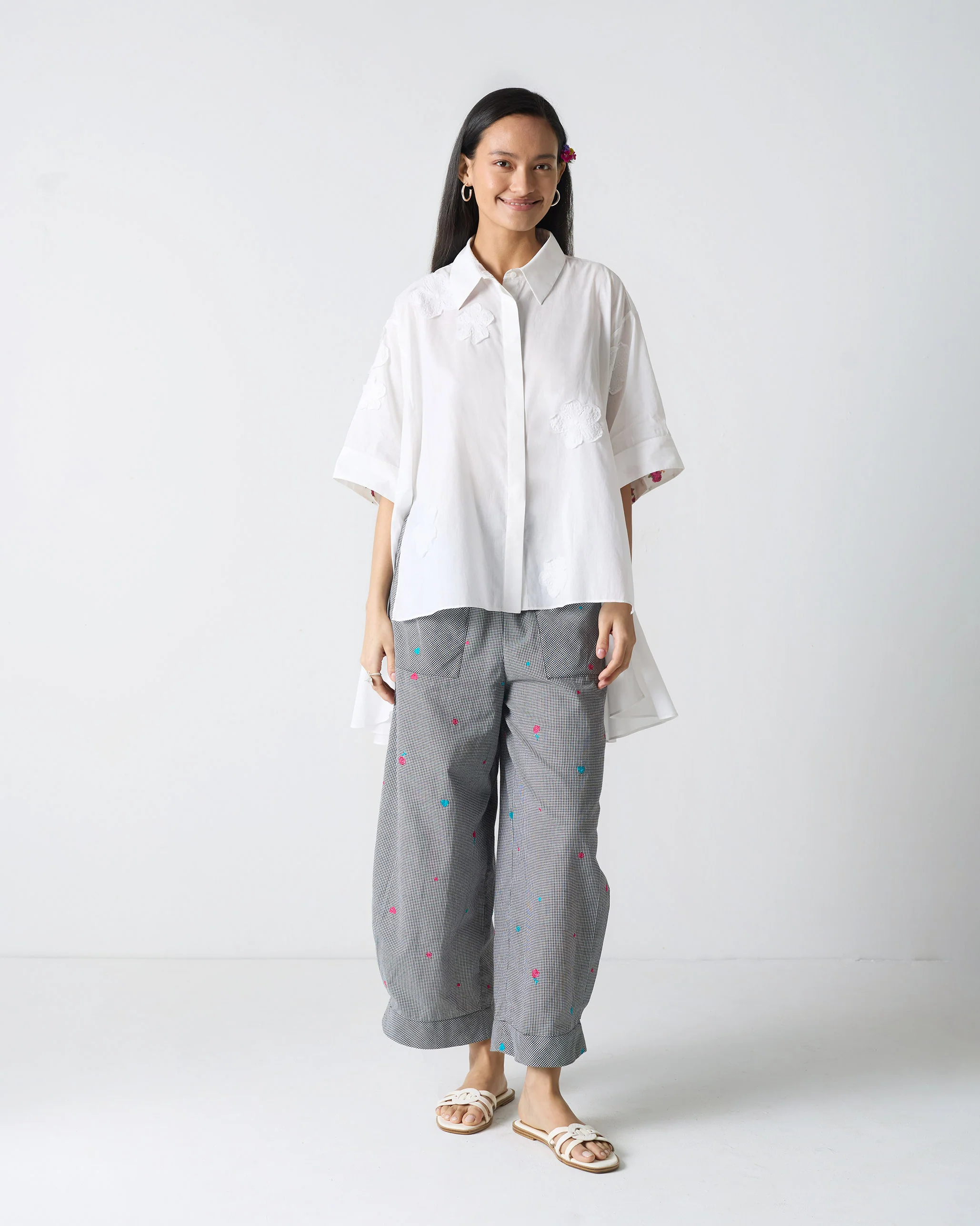 Ceylon Shirt - White Embroidery - Image 7
