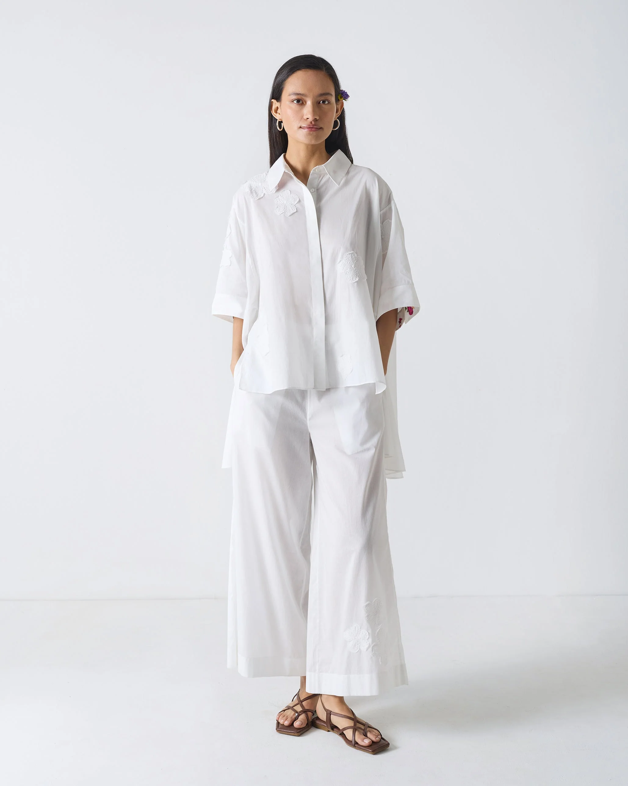 Ceylon Shirt - White Embroidery - Image 9