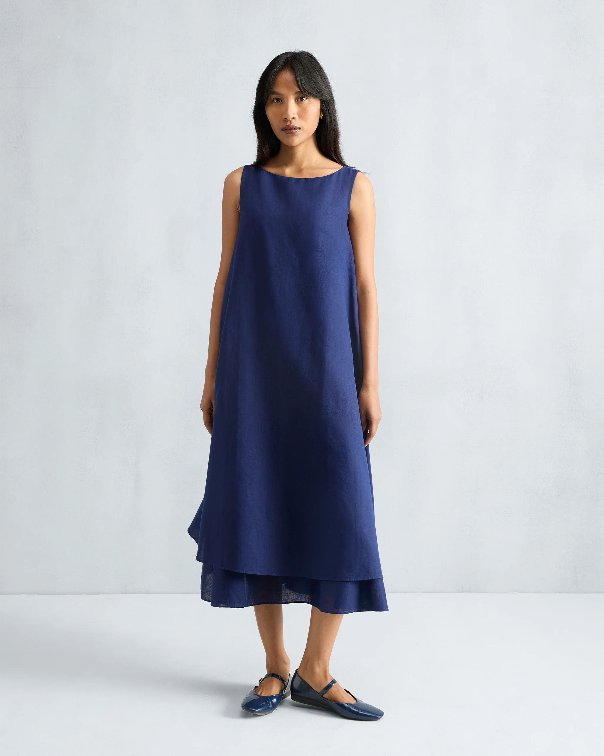 Double Layer Dress - Ink Blue