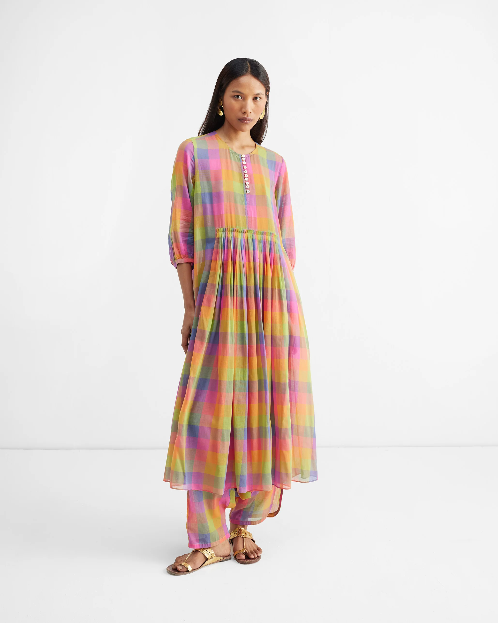 Drop Crotch Pants - Multi Color Checks - Image 5