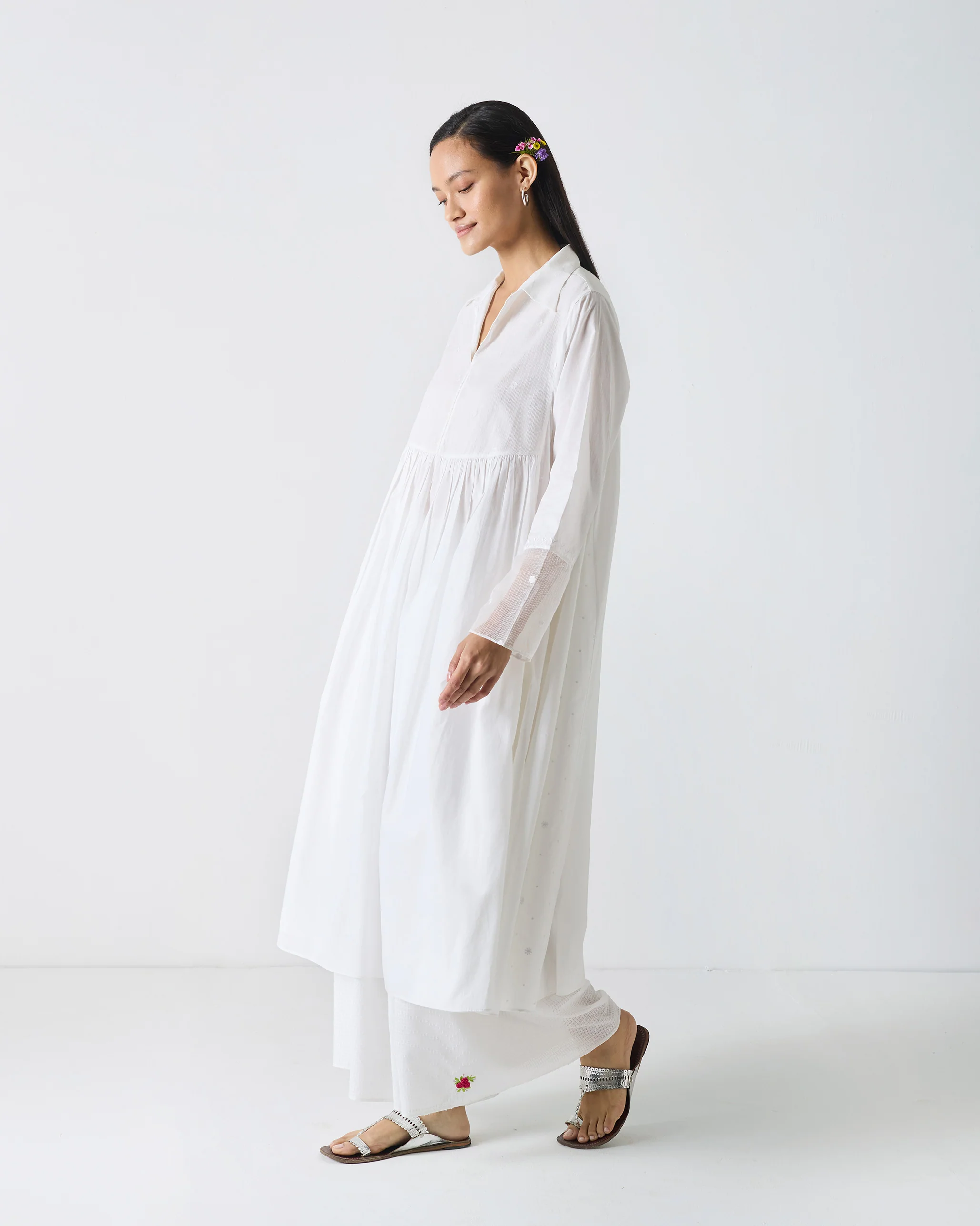 Enya Kurta - White Embroidery - Image 3