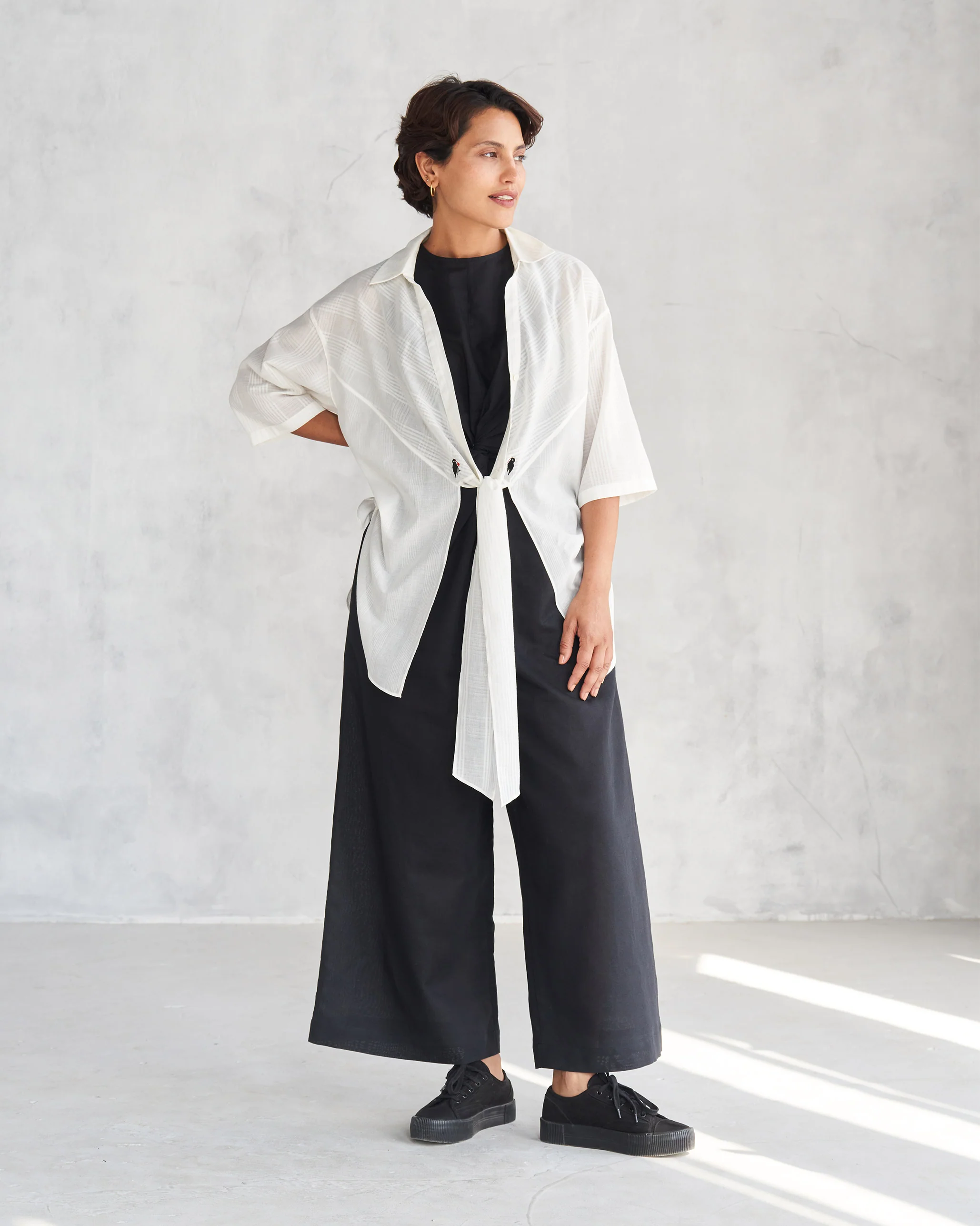 Front Knot Jumpsuit - Black - Image 8
