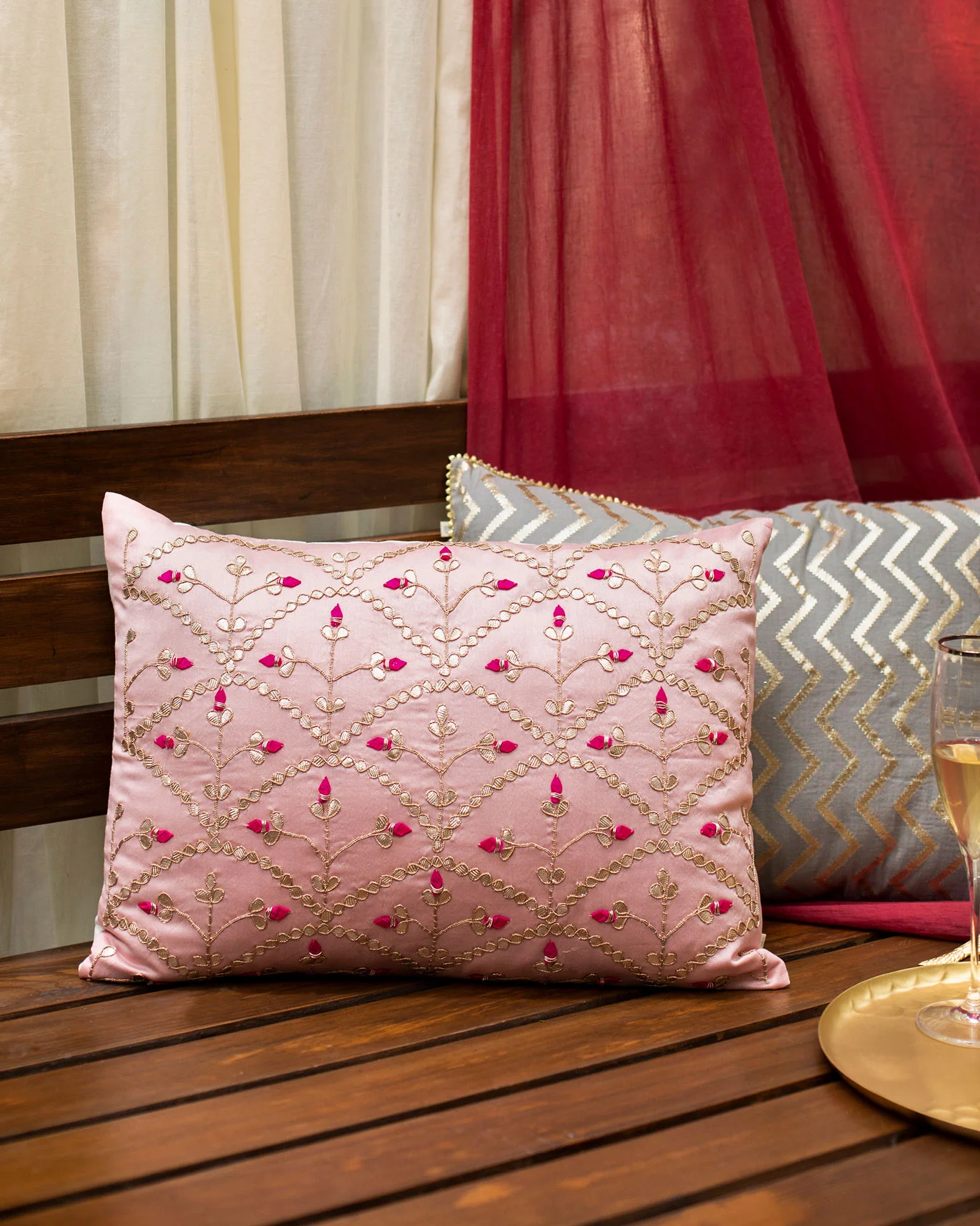 Kaas Chanderi Pillow Cover