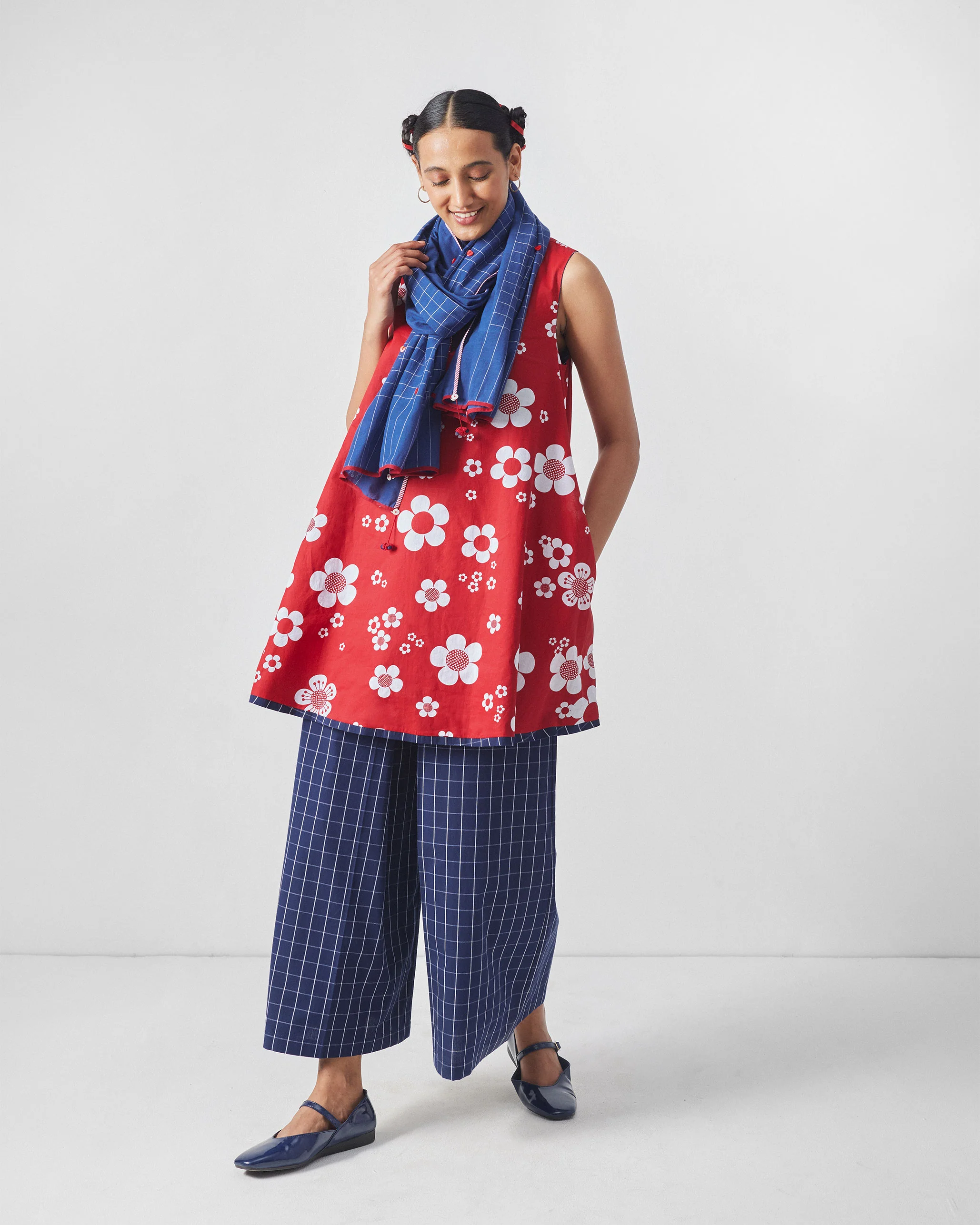 Kawaii Reversible Dress - Navy & Red - Image 12