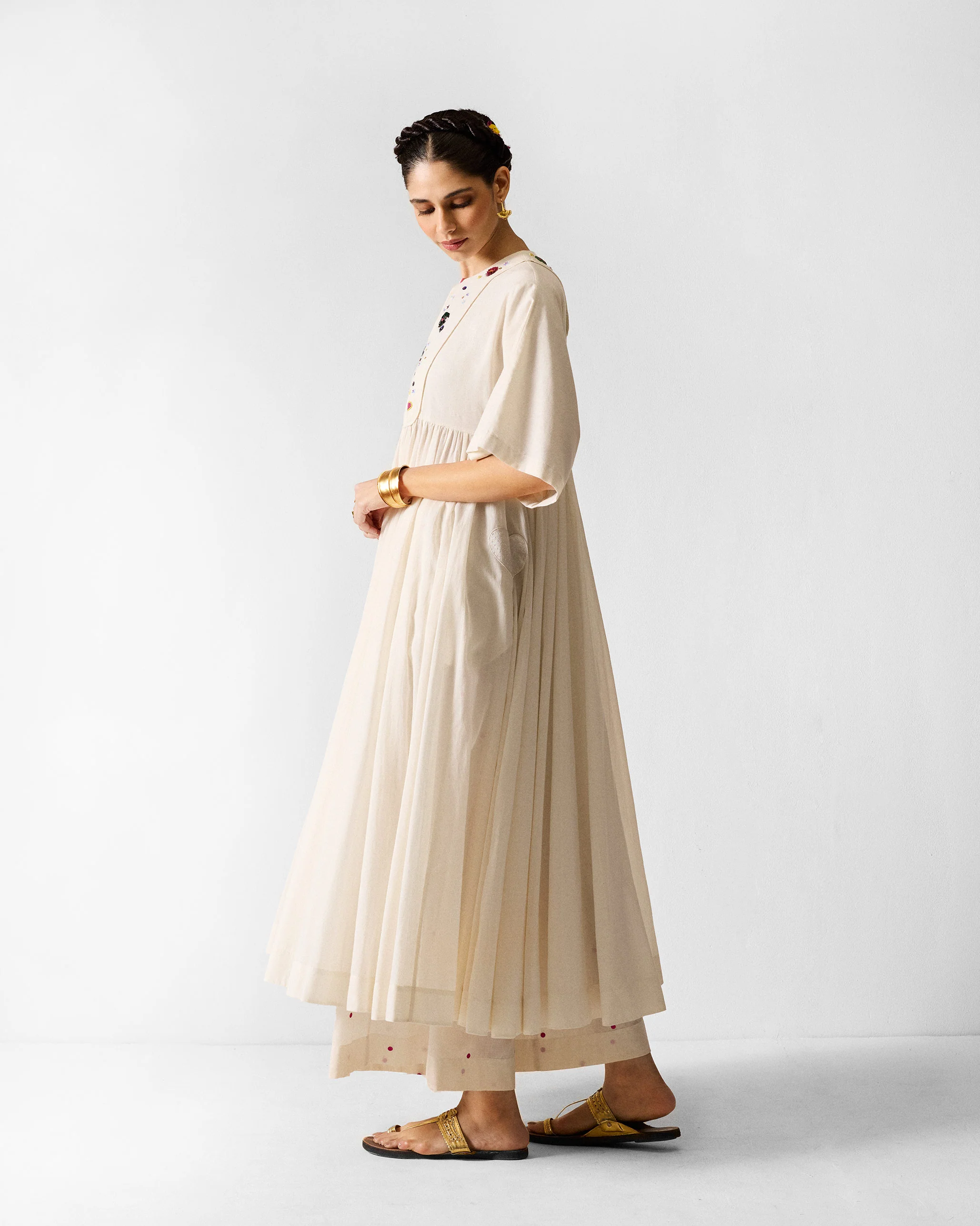 Kosi Kurta - Ivory Embroidered - Image 3