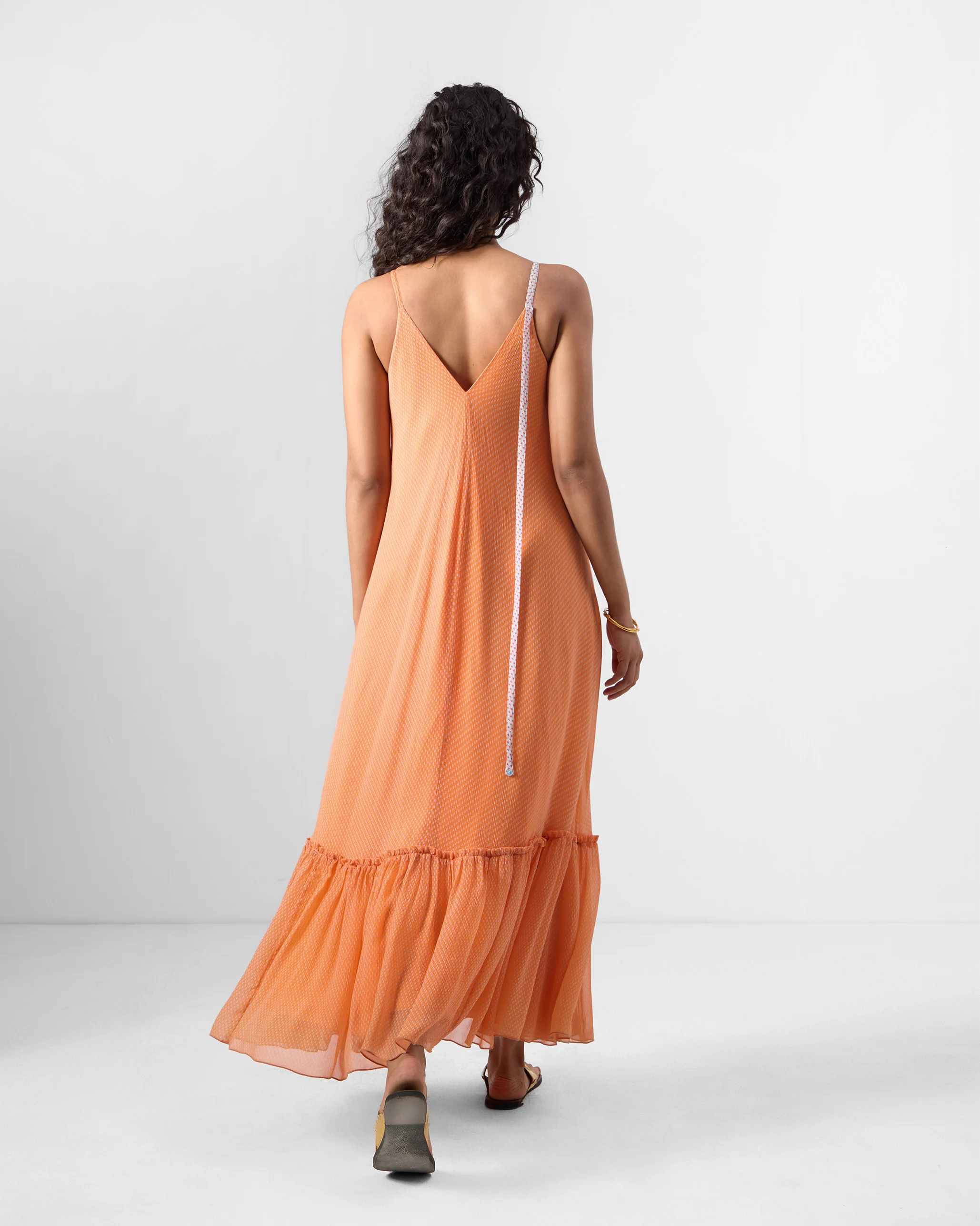Luma Dress - Orange & Ice Blue Printed - Image 3