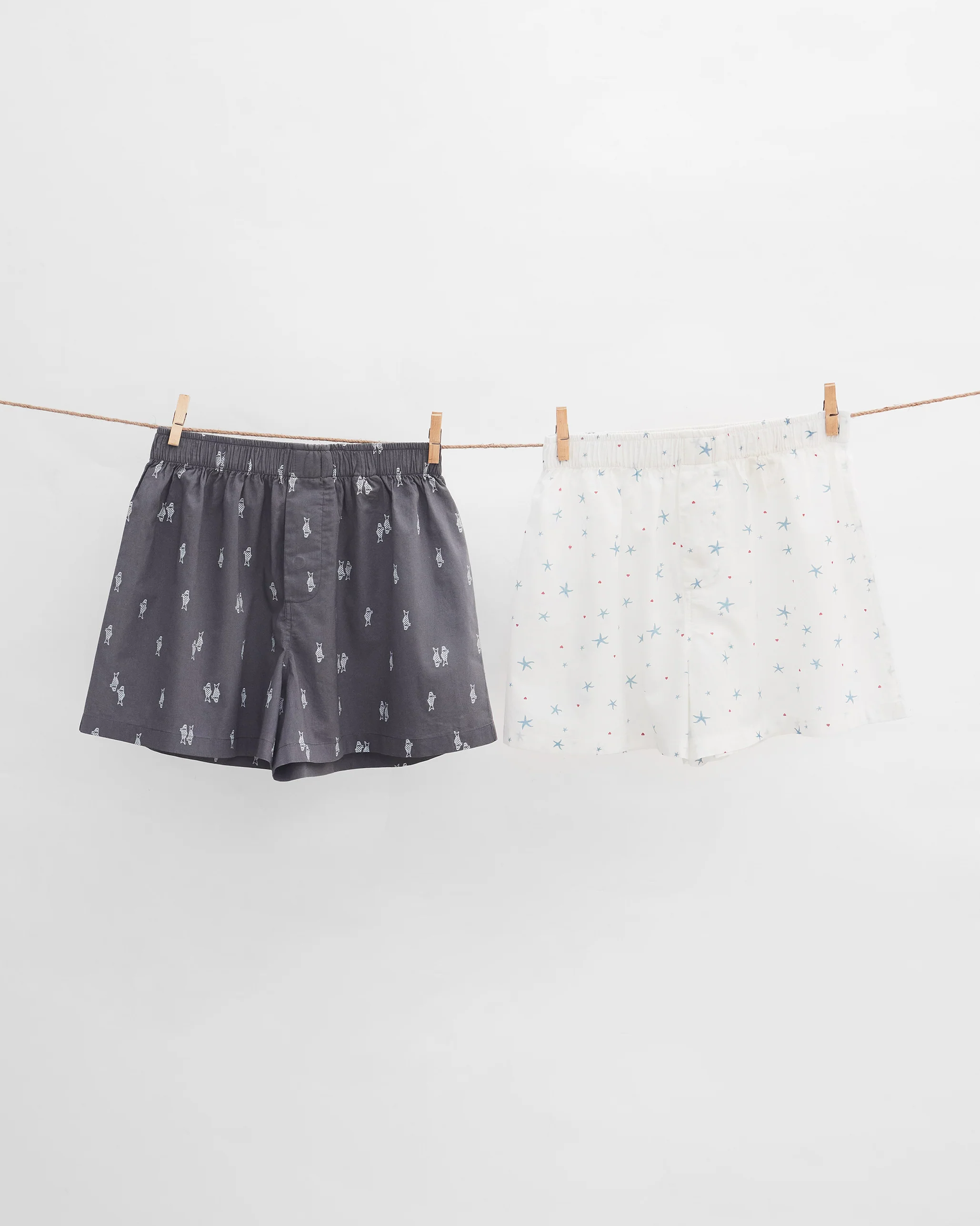 Mariner Boxer (Set of 2) - White & Charcoal