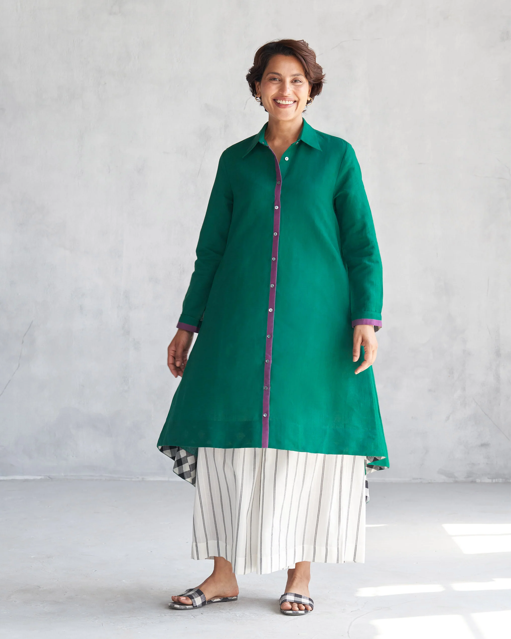 Midori High Low Kurta - Green - Image 6
