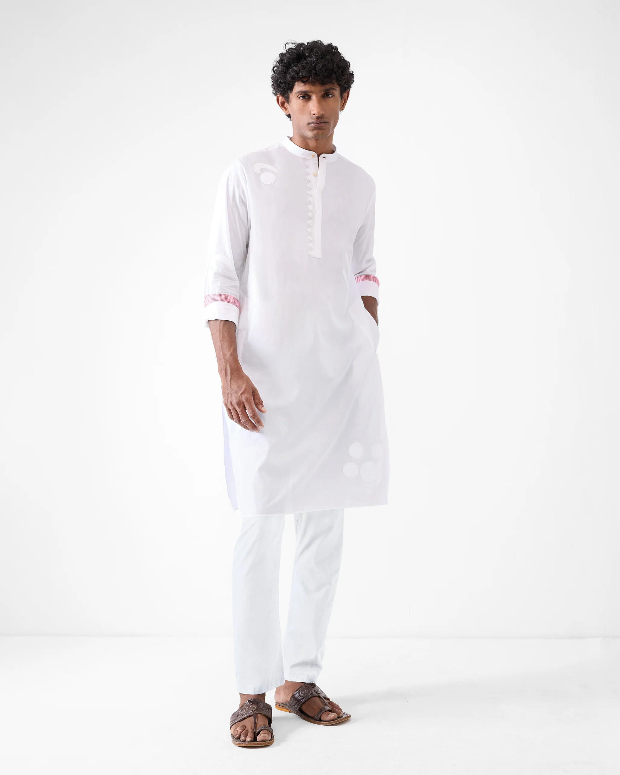 Neckband Kurta - White