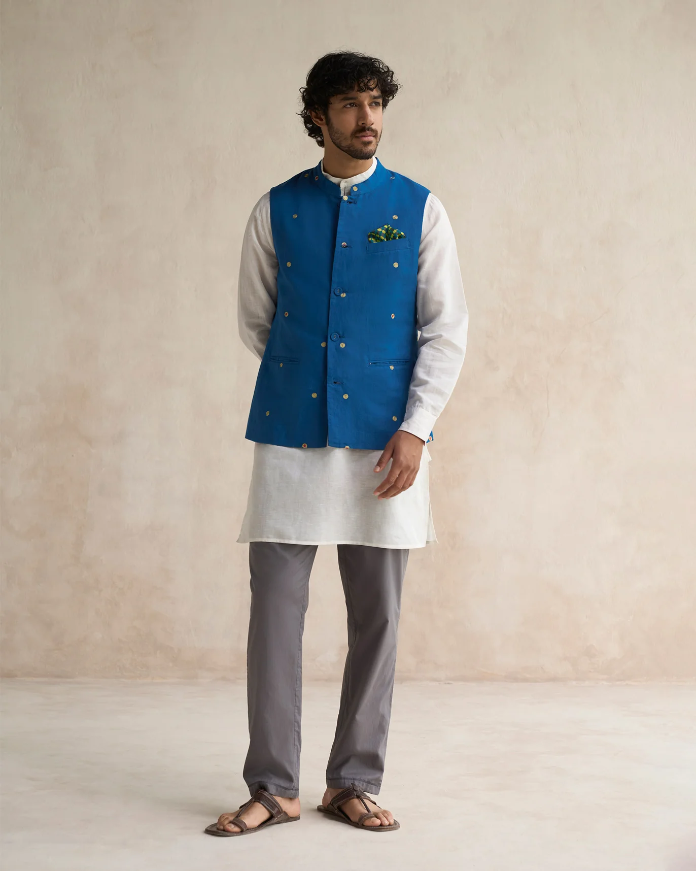 Nehru Jacket - Sapphire - Image 4