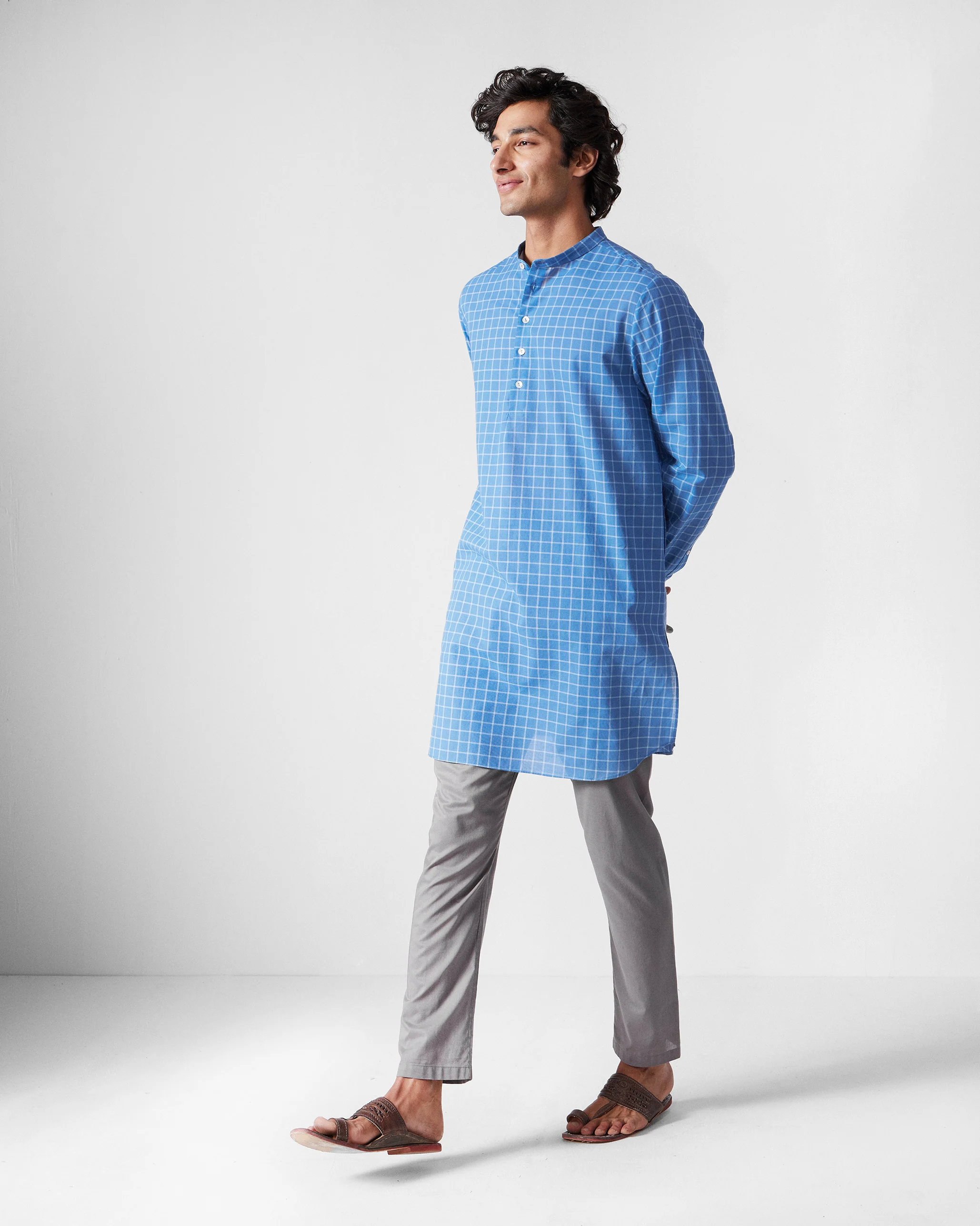 Nysa Kurta - Riverside Blue Checks