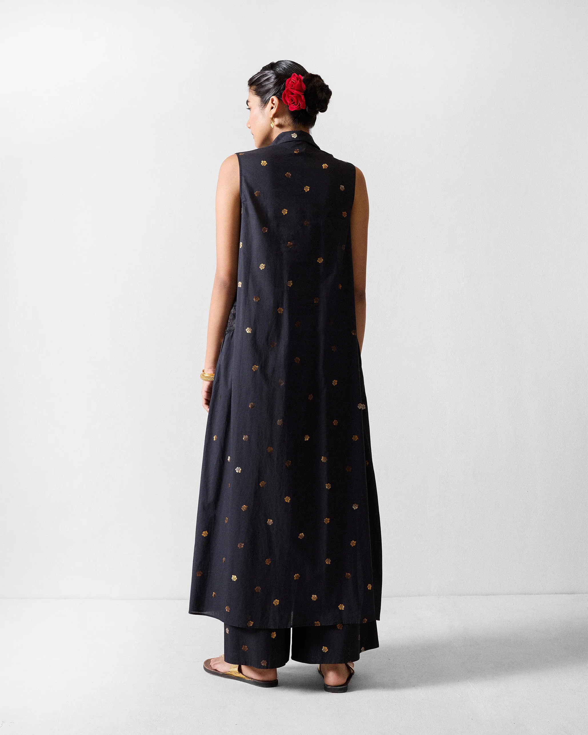 Parallel Kurta - Black & Gold Printed - Image 3