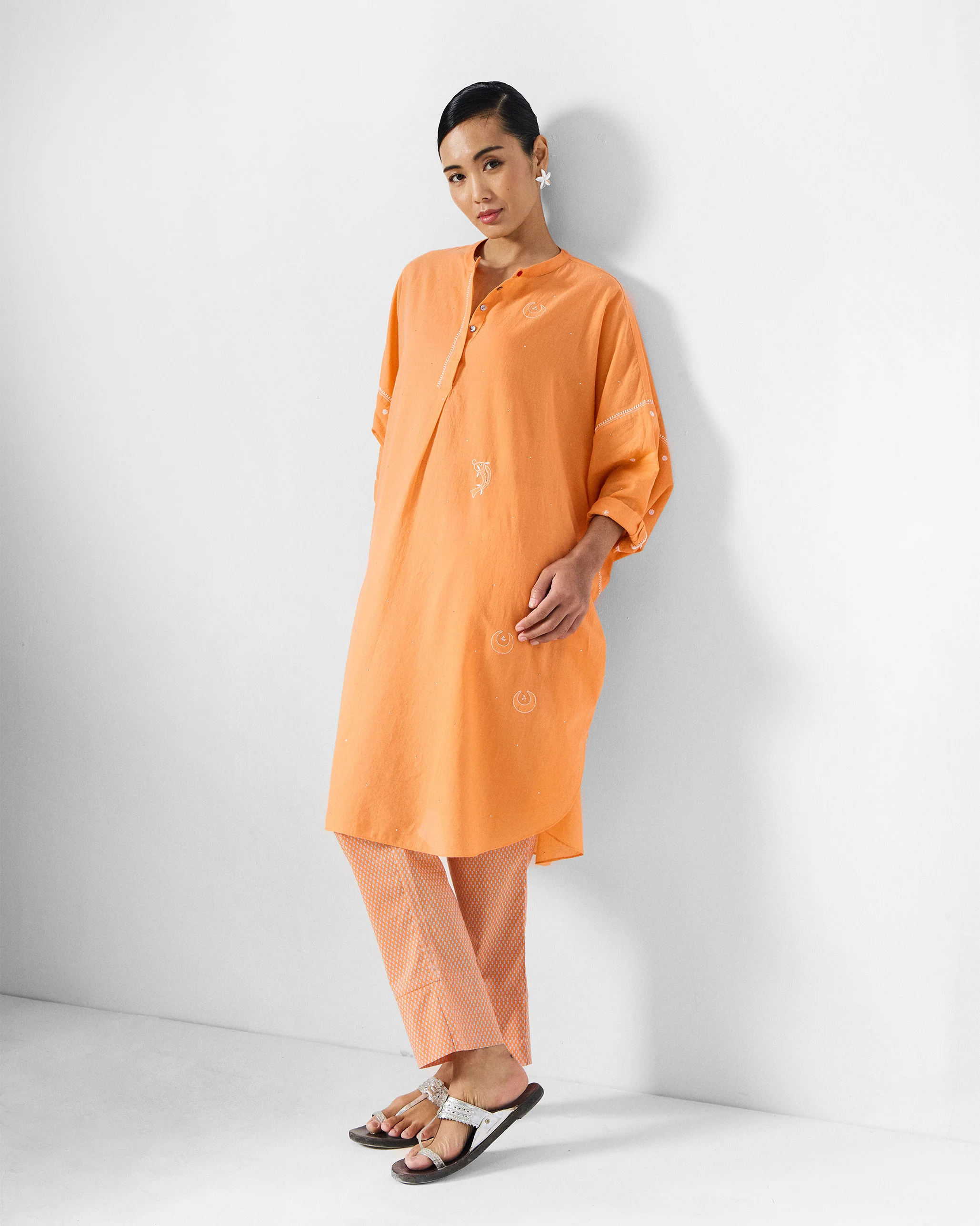 Perch Pants - Orange Printed - Image 7
