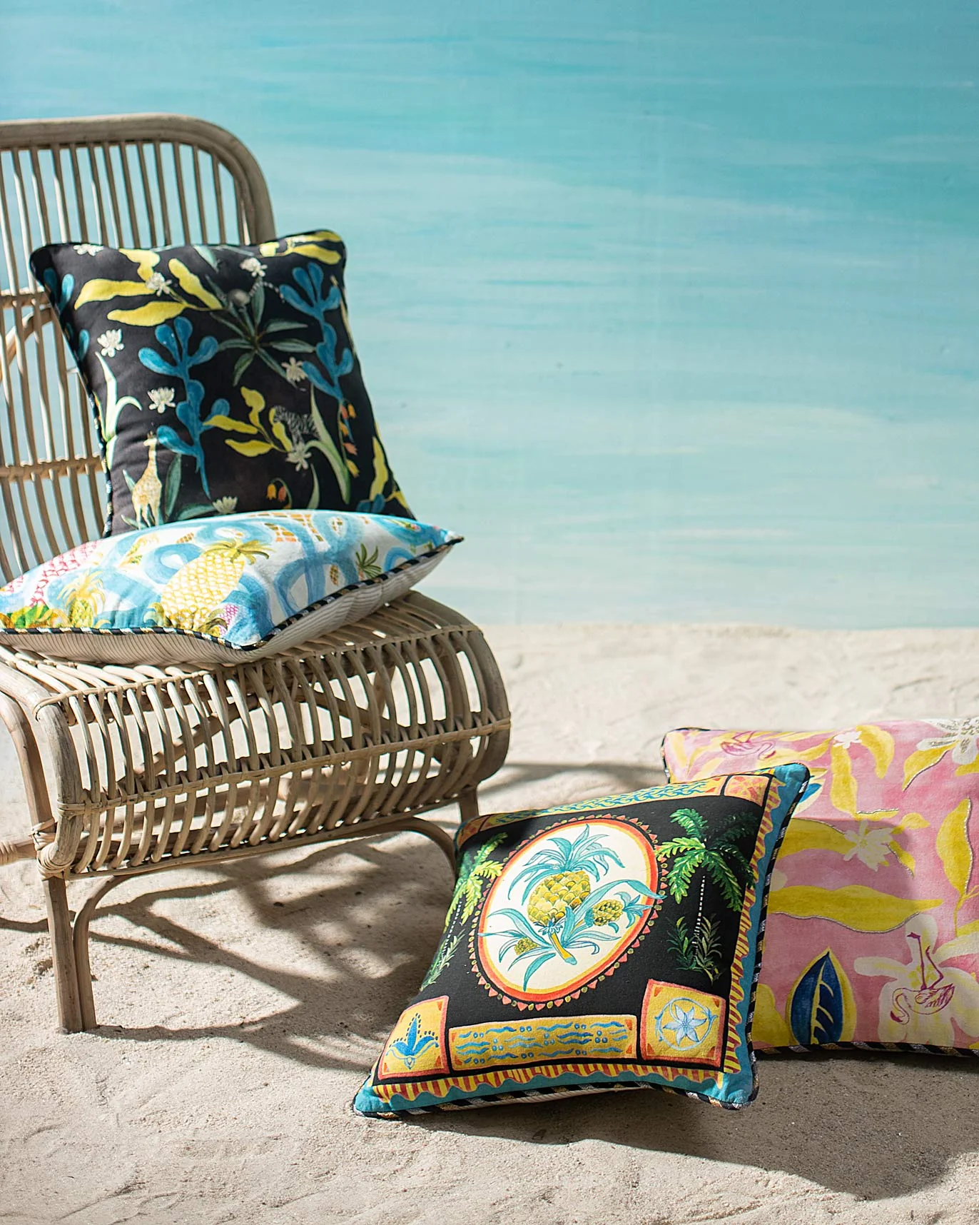 Pineapple Stamp Cushion Cover - Charcoal - Image 2