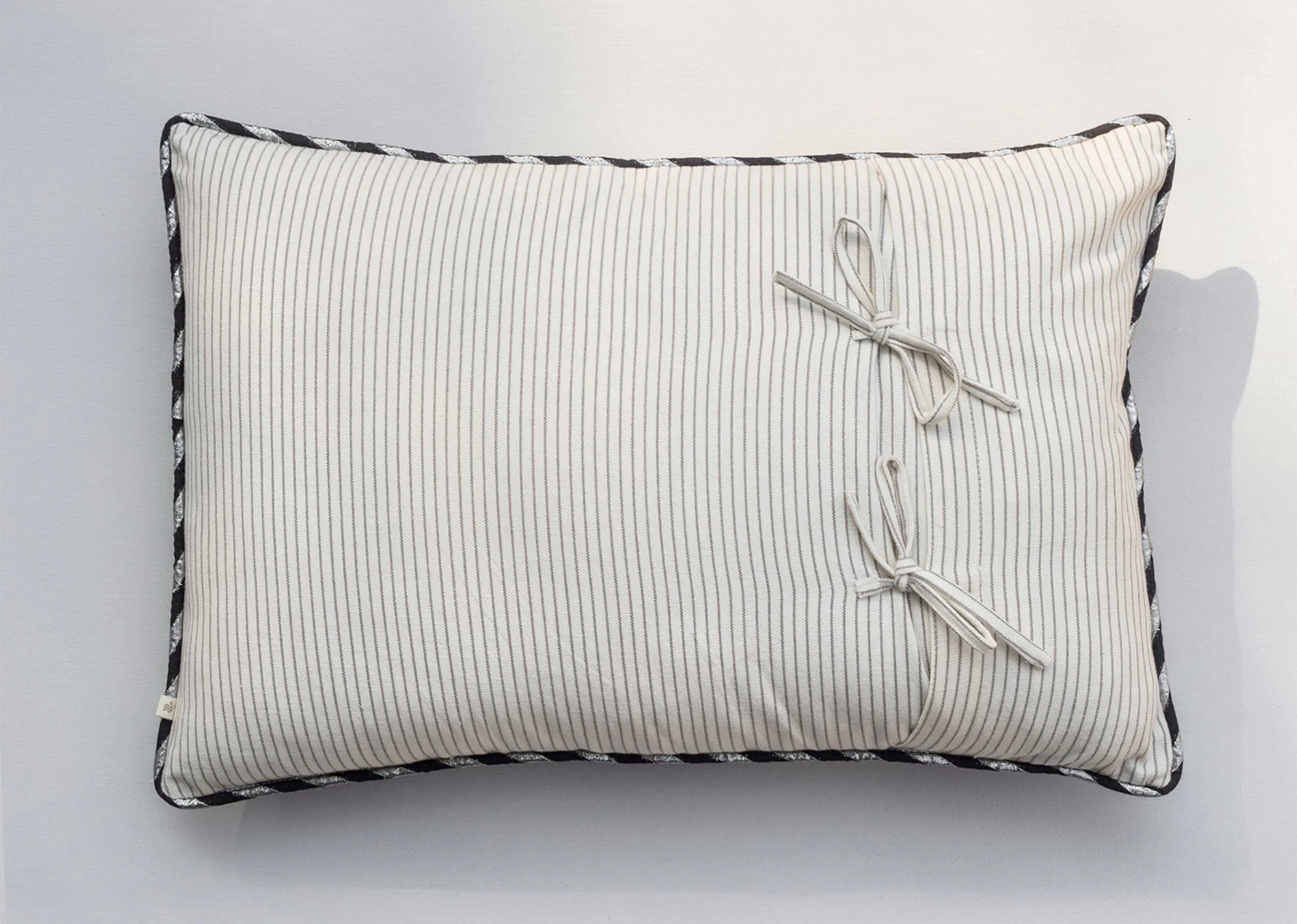 Rose Lumbar Cushion Cover - Blue - Image 3