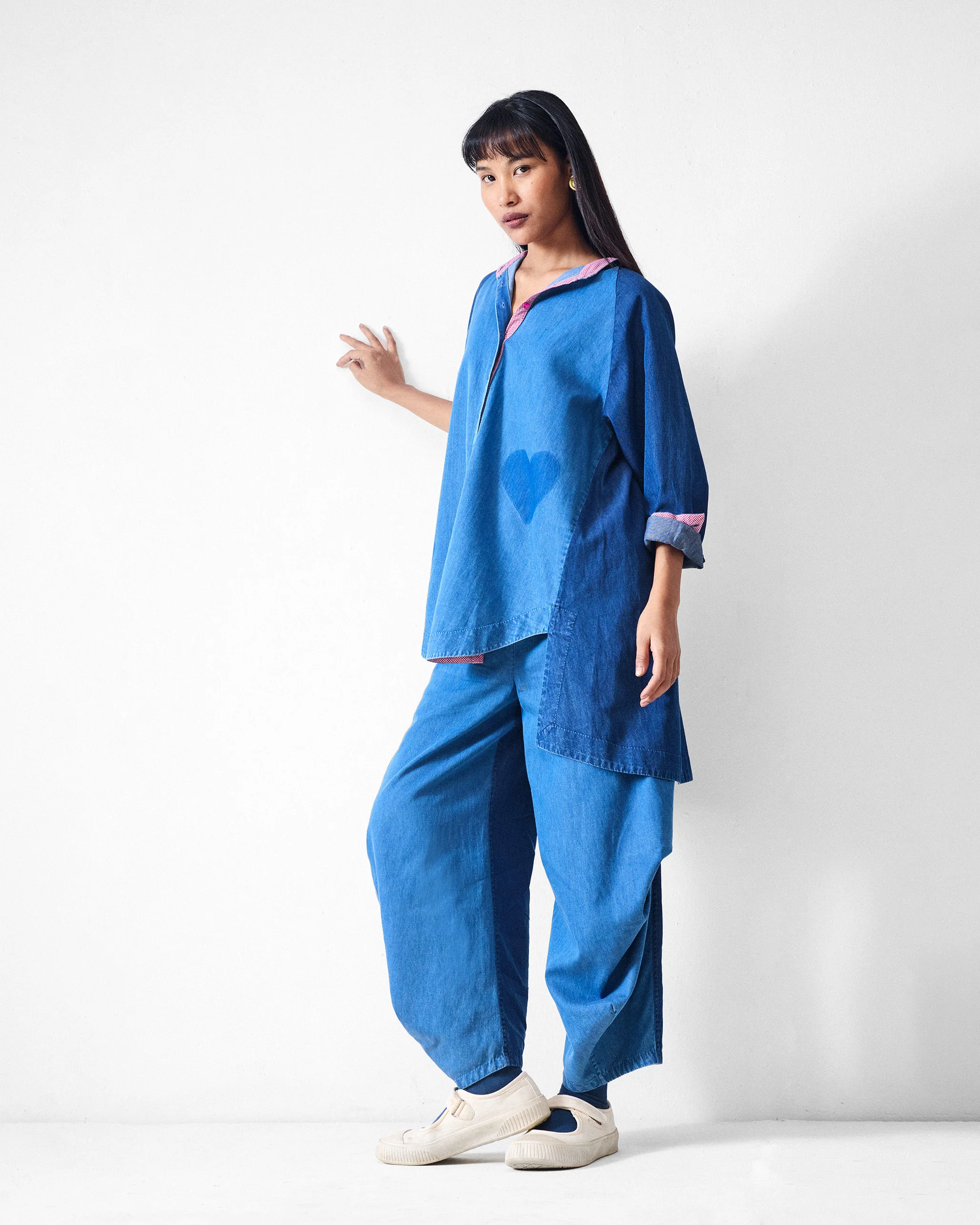 Side Tuck Pants - Denim - Image 7