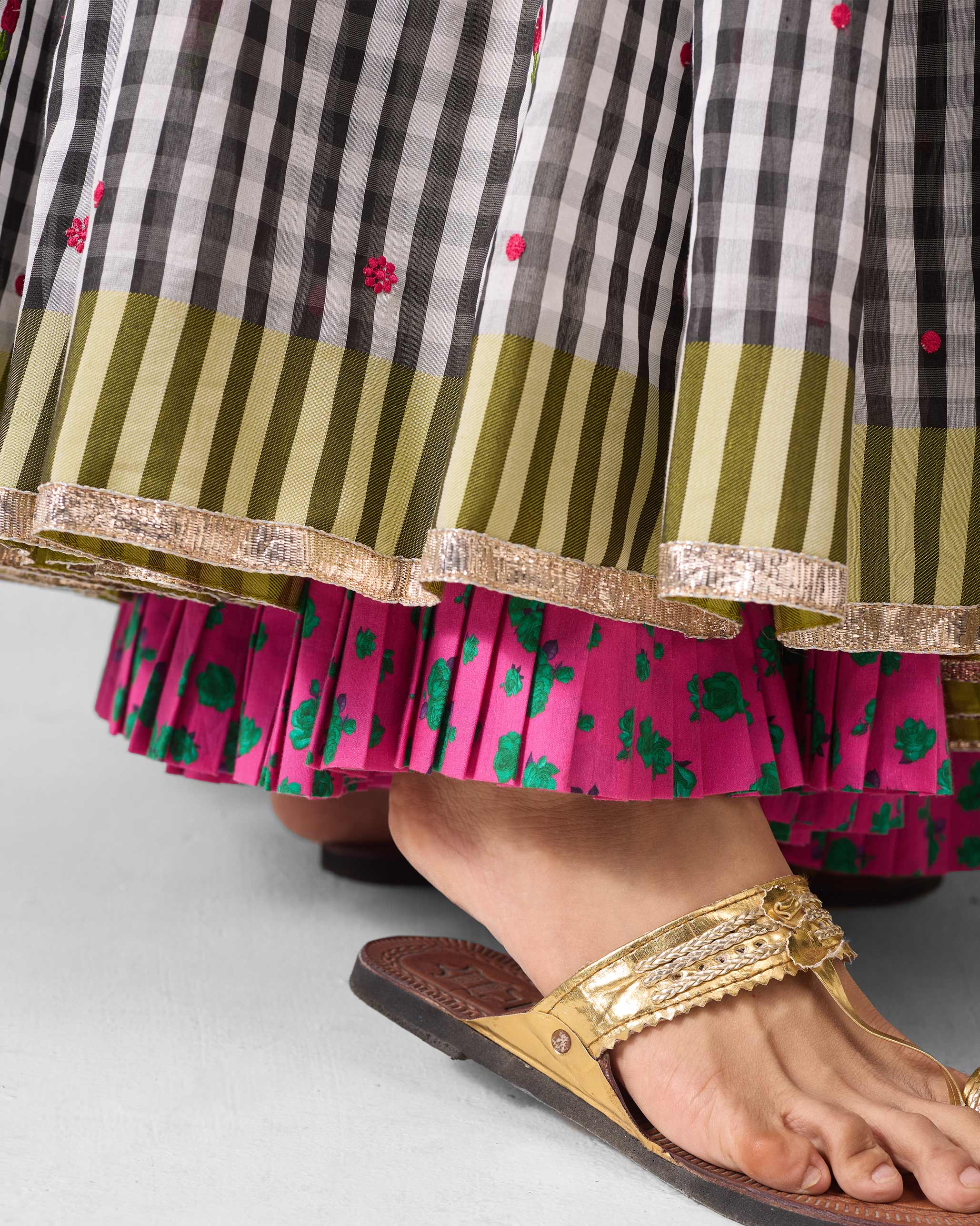 Sitara Skirt - Black & White Embroidered - Image 3
