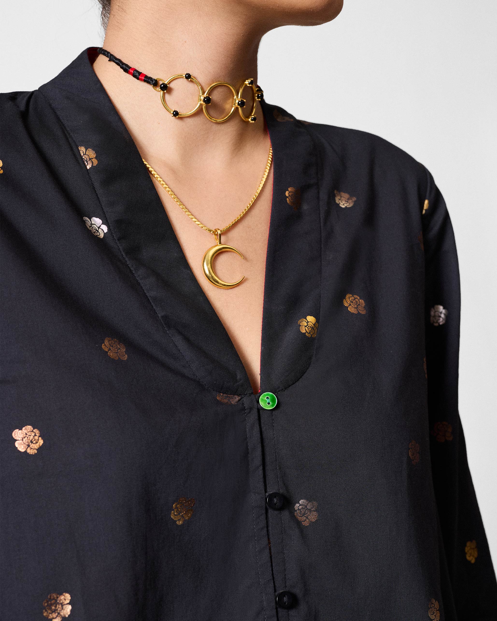Tangier Top - Black & Gold Printed - Image 5