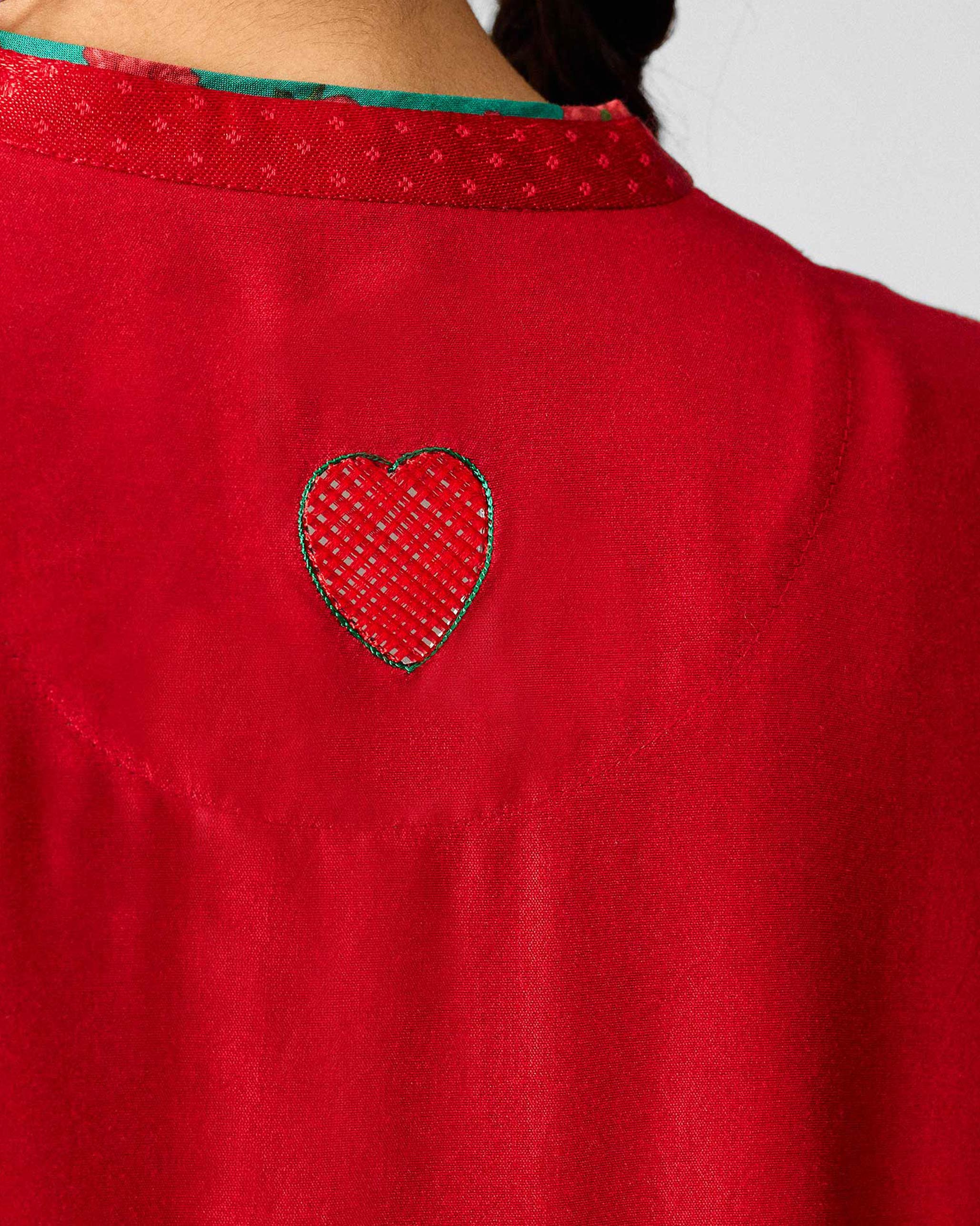 The Chaand Kurta Set- Red & Ivory - Image 7