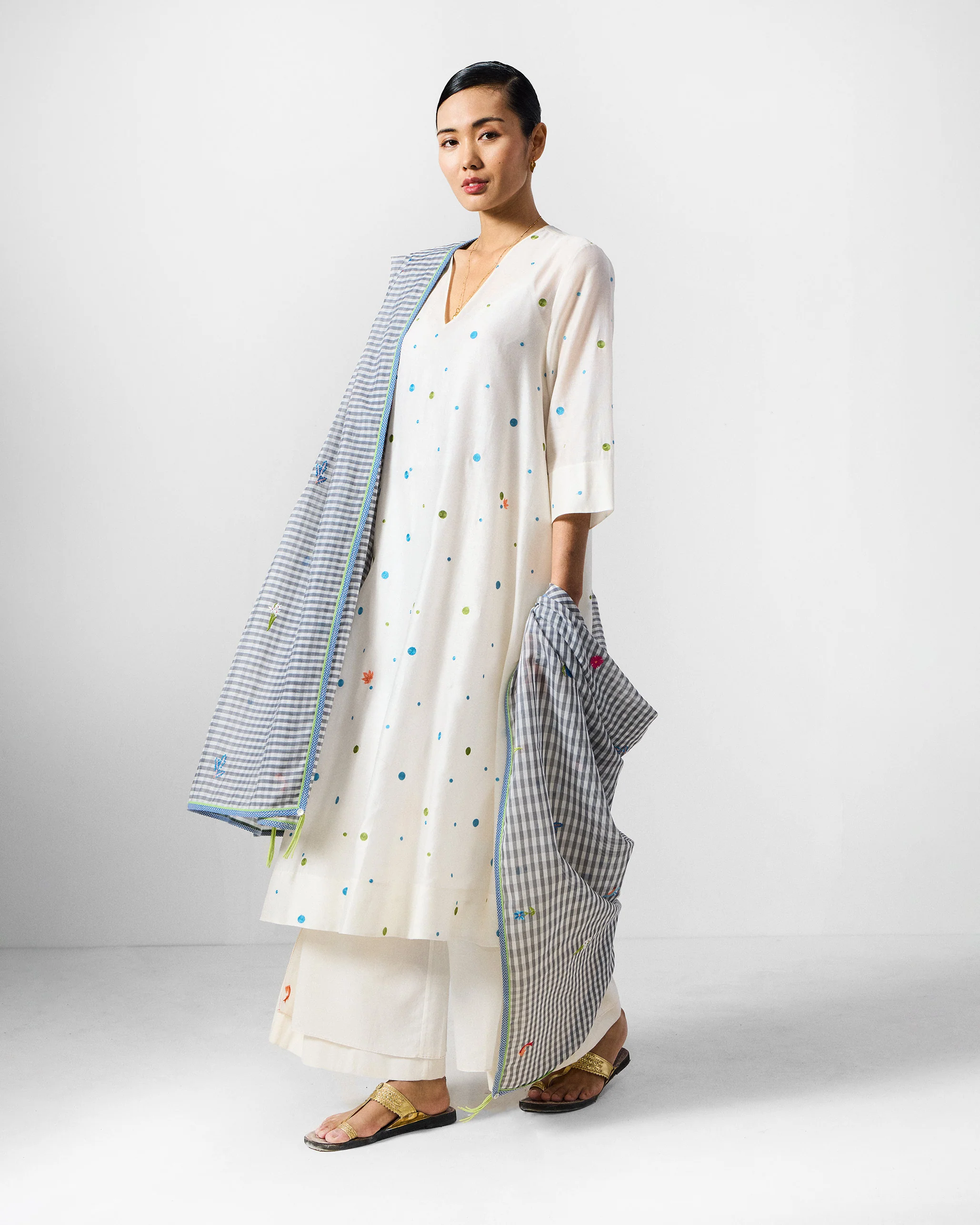 The Meadow Kurta Set - Ivory - Image 6
