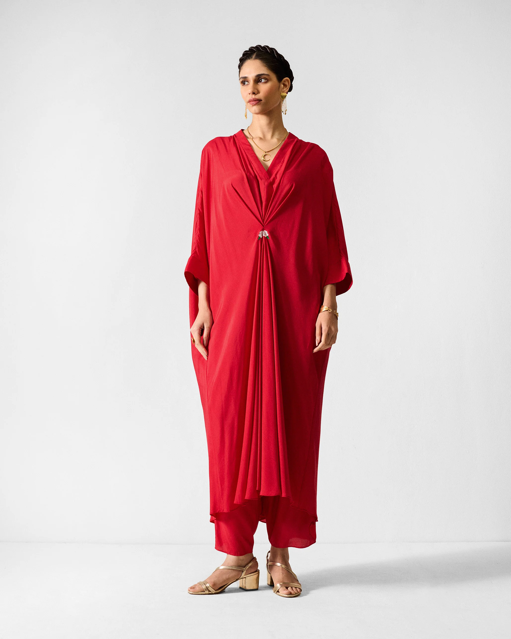 The Tapi Kaftan Set - Red