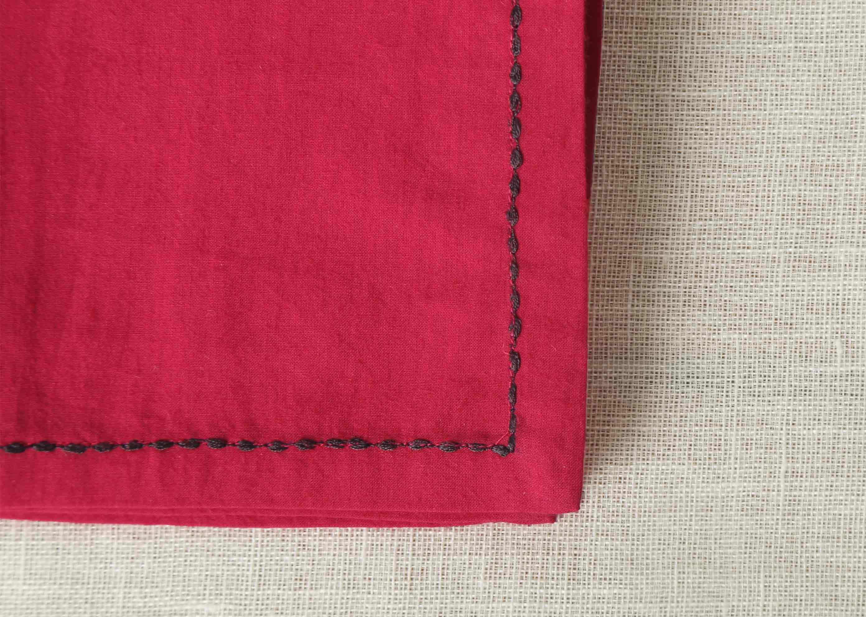 Verandah Cocktail Napkins (Set of 6) - Fuchsia & Charcoal - Image 3